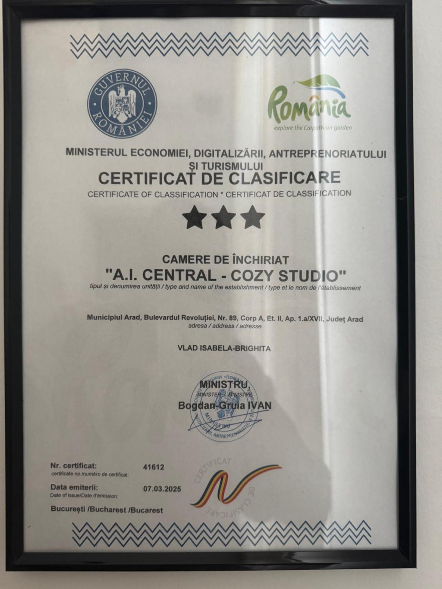 Central - Cozy Studio Arad Esterno foto